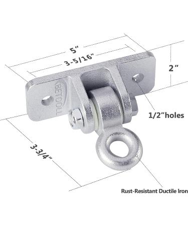 BETOOLL 2400lb Capacity Heavy Duty Swing Hangers Set of 2 - Indoor Outdoor Hanging Snap Hooks Silver - Buy Online on GoSupps.com