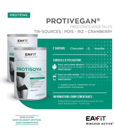 EAFIT PROTISOYA 320 g - Vanilla - Vegetable Protein - Vegan - Soy - Preserves Muscle Mass - Protein Slimming Drink - French Brand - Buy Online on GoSupps.com