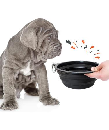 Petsation Foldable Dog Bowl - Original 350ml Travel Water & Food Bowl - Ideal for On-the-Go Pet Feeding (Black) - Buy Online on GoSupps.com