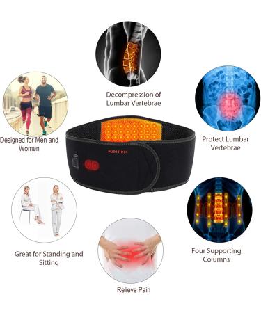 Cordless Heating Pad for Back Pain Relief - 45in Wireless Heat Belt with Massage for Lumbar Spine, Stomach & Arthritis - Buy Online on GoSupps.com