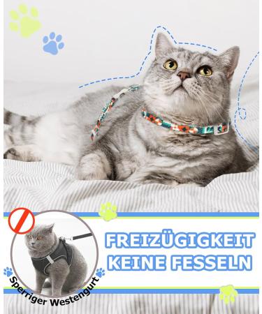 Supet Adjustable Cat Dishes Set with Leash - Outbreak-Proof for Small & Large Cats Perfect for Kittens - Green M (Chest Size: 28-48cm) - Buy Online on GoSupps.com