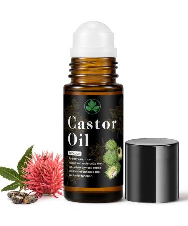 Organic Castor Oil Roll on 100% Pure & Cold Pressed Organic Castor Oil for Face Body Hexane Free Glass Bottle Hair & Eyelashes Growth Moisturize Skin 1fl oz - Buy Online on GoSupps.com