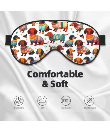Double-Sided Dachshund Sleep Mask | Colorful Eye Cover for Comfortable Sleep Unisex Night Eye Shade - Buy Online on GoSupps.com