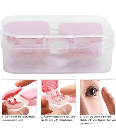 Dioche Pink Contact Lens Container with Suction Sticks - Portable Mini Travel Box for Daily Use - Buy Online on GoSupps.com