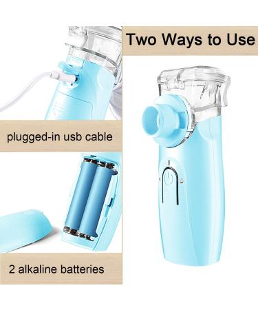 MAYLUCK Handheld Portable Ultrasonic Nebuliser for Baby Kids Adults - Blue - Buy Online on GoSupps.com