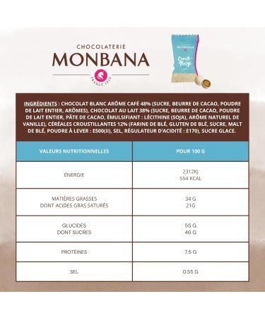 MONBANA | 100 Crousti-Neige | D licieuses Croustilles au Chocolat to offer or taste in total intimacy at a caf or a gourmet boisson - Buy Online on GoSupps.com