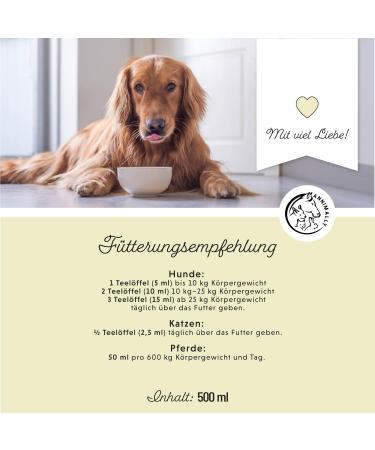 Annimally Linseed Oil for Dogs 500ml - Cold-Pressed Omega 3 & 6 Fatty Acids | Natural BARF Oil for Dogs Cats & Horses - Pure German Quality - Buy Online on GoSupps.com