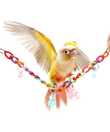 Youngever 12 Packs Bird Swing Toy with Hanging Bell - Ideal Parrot Toys for Parrots, Finches, Macaws, Cockatiels - Buy Online on GoSupps.com