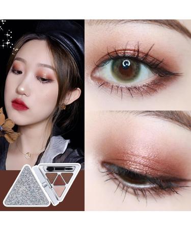 4 Color Eyeshadow Palette | 4 Colors Glitter Makeup Palette Professional Eye Shades Cosmetics - Waterproof Pigment Eye Shadow Pallete Glitter Makeup Palette Colorful Eyeshadow Palette Kagrote F401#brown Kiss Secret Language - Buy Online on GoSupps.com