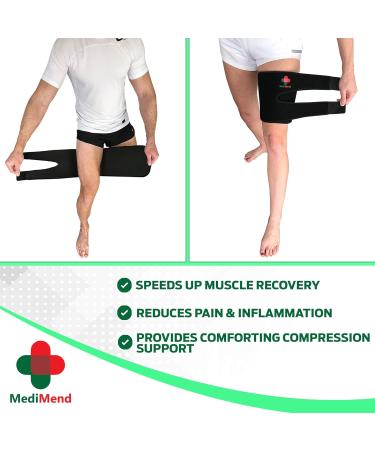 Adjustable Thigh Support for Men & Women - Large Hamstring & Quad Pain Relief - Compression Sleeve for Sports & Medical Support - Buy Online on GoSupps.com