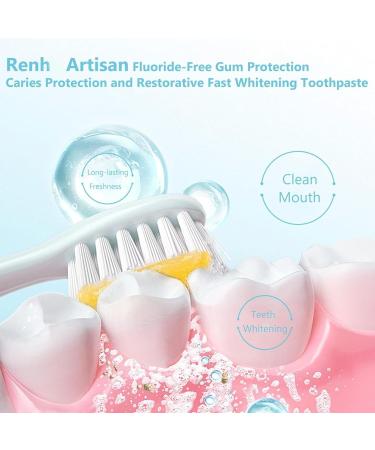 Renh Artisan Fluoride-Free Toothpaste: Probiotic Gum Protection & Fast Lightening (3-Pack) - Caries Protection & Restoration - Buy Online on GoSupps.com