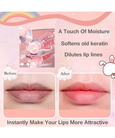 2 Pack Moisturizing Lip Plumper Globes Honey Peach Lip Oil Clear Nourishing Lip Plumper Long Lasting Tint Non-Sticky Moisturizing Lip Serum Lip Balm - Buy Online on GoSupps.com