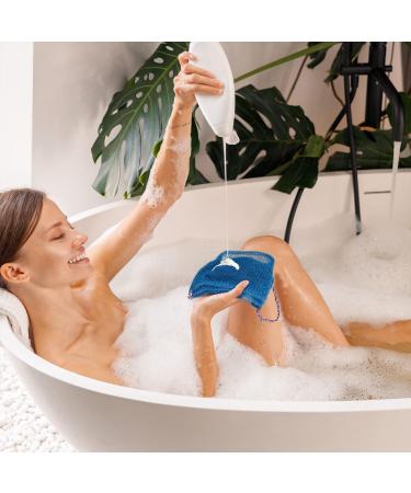 African Long Body Scrubber Bathing Exfoliation Washcloth - 6 Pack with Handle | Nylon Exfoliating Scrubber for Shower | Towel for Women Men | Black Purple Blue - Buy Online on GoSupps.com