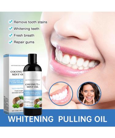 Whitening Oil Mouthwash with Coconut and Peppermint Oil Oil Pulling Mouthwash Oil with Tongue Scraper For Healthy Teeth and Gums Alcohol Free (m 1PC) - Buy Online on GoSupps.com