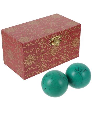 Healifty Baoding Ball's pack with 2-2.36 inch Chinese balls for the hand Glockenspiel Chinese health exercise massage balls (green) 6x6x6cm 360.0 grams 1.0 pieces blue