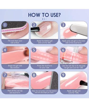 Saviland Poly Gel Slip Solution Kit 120ML - Anti-Stick Liquid with Dual-Ended Brush for Poly Extension Nails - Manicure Starter Kit for DIY Nail Art - Buy Online on GoSupps.com