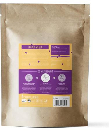 YouFlake YouFlake BigPack of organic cereals 2.5 kg | 100% organic cereals from Germany | cereals for grinding or flaking | For cereals and pastries (organic wheat). - Buy Online on GoSupps.com