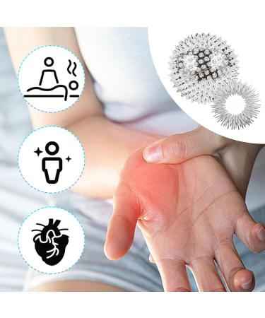 Neerix 2 Couples Hedgehog Massage Set | 10pc Acupressure Ring & Fitness Nop Ball for Foot Hand & Back Muscle Relief - Magnetic Acupressure Balls (Silver) - Buy Online on GoSupps.com