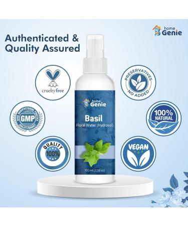 Home Genie Basil (Ocimum basilicum) Floral Water for Skincare- 3.38 Fl Oz (100ml) - Buy Online on GoSupps.com