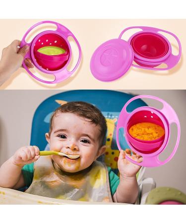 360 Rotatable Leak-Proof Magic Bowl for Babies & Toddlers - Pink Gyroscopic Snack Bowl - Buy Online on GoSupps.com