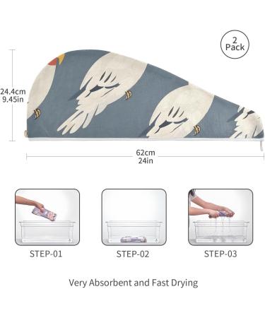 Super Absorbent Parrot Corella Hair Towels 2 Pack - Quick Dry Turbans for Women & Girls | Best Hair Drying Solution - Buy Online on GoSupps.com