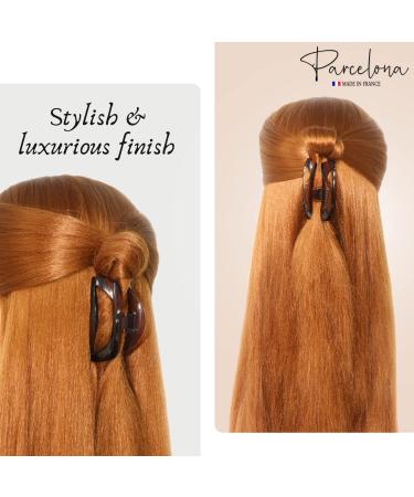 Parcelona French Vrille Small Tortoise Shell Celluloid Hair Claw Clip - No Slip Grip for Women - Made in France - Buy Online on GoSupps.com