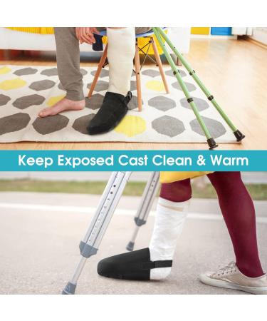 Adjustable Cast Sock Toe Cover for Ankle & Foot Casts - Anti-Slip Rehabilitation Foot Cover for Men & Women (Black - Buy Online on GoSupps.com