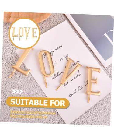 DOITOOL 1 Set Clip Gold Hair Accessories Barrettes for Women Bridal Love Barrette Golden Headpiece Wedding Bridal Golden Barrette Women Hair Decorations Bridal Bobby Miss Pin Alloy Texture - Buy Online on GoSupps.com