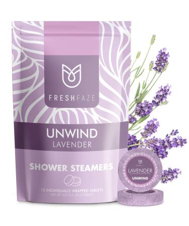 Fresh Faze Lavender Shower Steamer - Gifts for Women  Self Care Gifts for Women  Shower Bombs  Shower Steamers Aromatherapy  Relexation Gifts for Women - Made from Organic Essential Oils - 15 Tablets