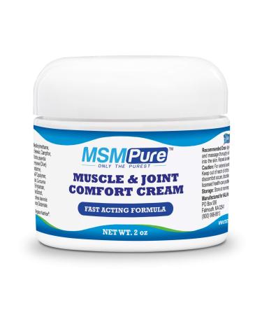 Kala Health MSMPure Maximum Strength Muscle & Joint Comfort MSM Cream 2 oz Fast Acting & Non-Staining Formula Made in The USA