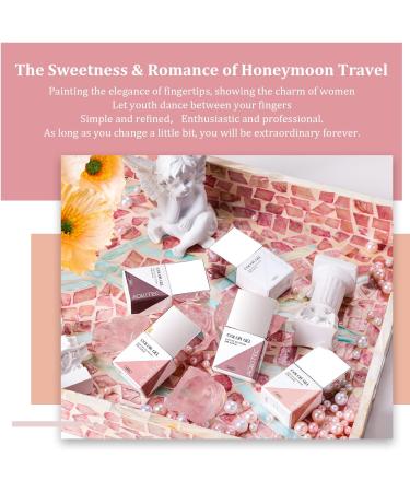 Aokitec Gel Nail Polish Kit 6x7.5ml Gel Polish Set Soak Off Nail Gel Polish Set Gel Nail Manicure Kit French Manicure Kit for Home DIY Gifts for Women Honeymoon Travel - Buy Online on GoSupps.com