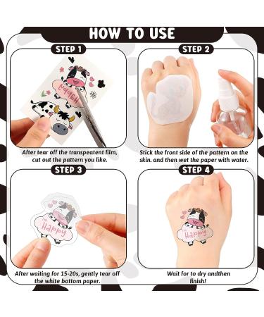 Glenmal 72 Sheet 540 Pcs Cow Temporary Tattoos for Kids - Birthday Party Decorations & Supplies - Cute Cow Tattoo Stickers - Ideal for Boys & Girls - Schools Prizes & Themed Parties - Buy Online on GoSupps.com