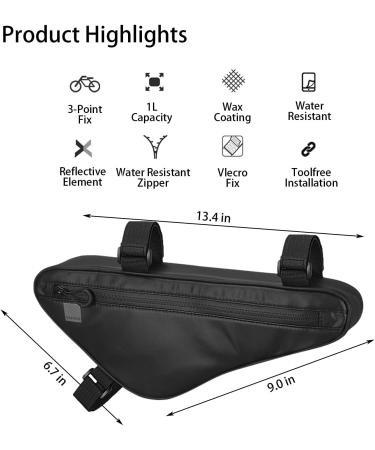 Bike Storage Frame Bag 121469 Bicycle Top Tube Triangle Bag Water Resistant Cycling Pack Bike Pouch Storage Bag (122057) - Buy Online on GoSupps.com