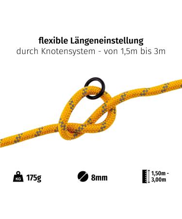 Floxic Premium Kleine Dog | 3M Adjustable Hundeleine f r kleine & mittelgro e Hunde - Robuste & Stylische Touline in Grau oder Orange - 8mm - Buy Online on GoSupps.com