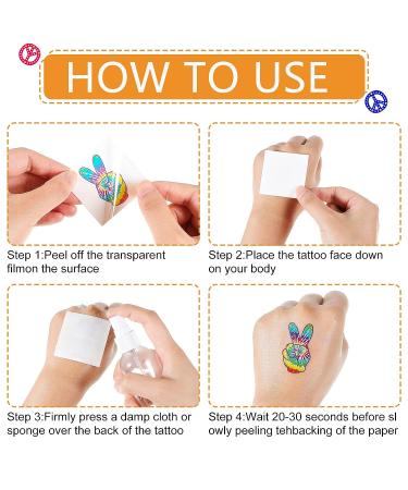 Hippie Temporary Tattoos Stickers for Kids - 144 Piece Assorted Pack | 70s 80s 90s Groovy Designs | Hippie Face, Love and Peace Decals | Ideal for Hippie Party Favors - Buy Online on GoSupps.com