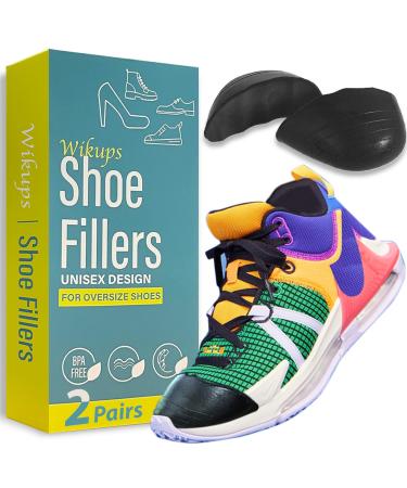 Shoe Fillers for Loose Shoe Toe Filler Inserts Make Shoes Fit Shoe Inserts for Shoe Too Big Heel Slipping Shoe Fillers with Anti Slip Strip for Boots High Heels Sneakers Flats(2 Pairs Black)