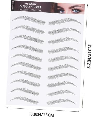FRCOLOR Artificial Eyebrows 12 Sheets Waterproof Eyebrow Stickers Water Proof Stickers Black Eyebrow Tattoos Artificial Eyebrow - Buy Online on GoSupps.com