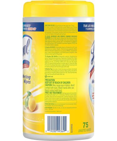 Lysol Disinfecting Wipes Citrus Thick Strong Wipe Kills 99.99% of Viruses & Bacteria Bulk Pack of 6 450 Count (6 x 75 count) - Buy Online on GoSupps.com