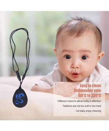 Chewy Necklace for Babies | Blue Dragon Print Silicone Teething Relief | 2-Piece Chewable Chain - Buy Online on GoSupps.com