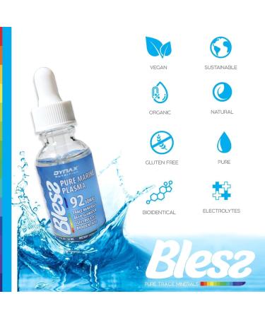 Bless Trace Minerals Electrolyte Drops - 92 Pure Ionic Minerals for Hydration & Energy - Supports Gut Health & Immune System - 1 Fl Oz - Buy Online on GoSupps.com