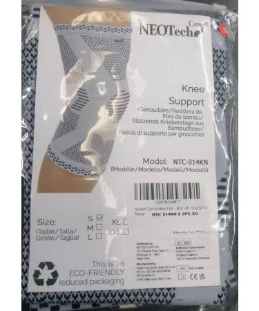 Neotech Care Bamboo Fiber Knee Support Sleeve Brace - Lightweight Elastic Breathable Fabric - Grey (Size S 1 Pair) - Buy Online on GoSupps.com