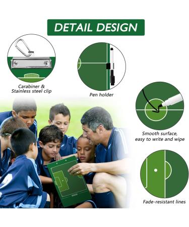 LEAP Soccer Clipboard Double Sided Design Premium Dry Erase Coaching Board Soccer Tactics Board for Coaches with Dry Erase Marker Pen Carabiner and Pen Holder - Buy Online on GoSupps.com