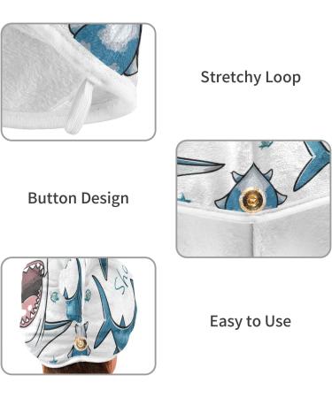 Shop Blue Sharks1 Hair Towel 2 Pack - Super Absorbent Quick Dry Hair Turbans for Women & Girls | International Shipping Available - Buy Online on GoSupps.com