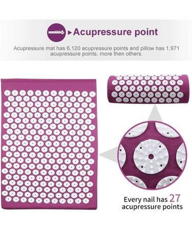 Dunlap Acupressure Massage Cushion & Yoga Spike Pillow - Stress Relief & Pain Relief - Purple - International Shipping - Buy Online on GoSupps.com