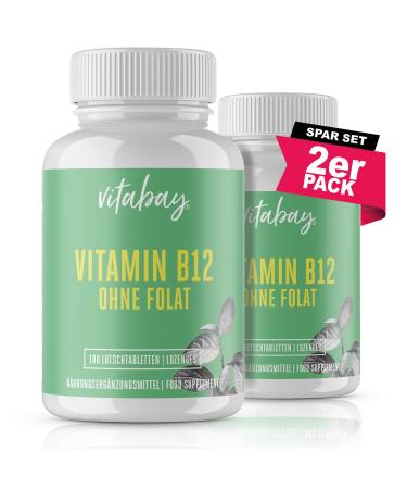 Vitabay vitamin B12 500 g lollipops without folate - 360 vegan tablets - vitamin B12 VEGAN methylcobalamine vitamin B12 high doses vitamin B 12 vitamin tablets 360 pieces (1 Pack)