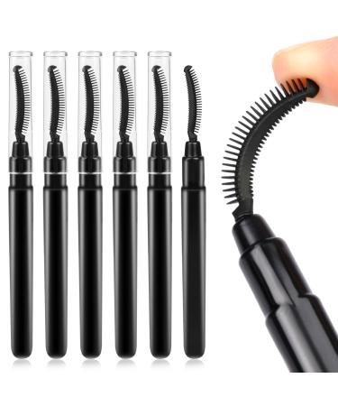 Giantree 6 pieces silicone eyelash brush eyebrow comb eyebrow brush eyelash brushes with dust protection eyelash definver mascara rods to separate the eyelashes black