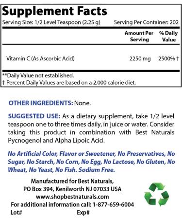 Best Naturals MSM Powder & Vitamin C Powder - Buy Online on GoSupps.com