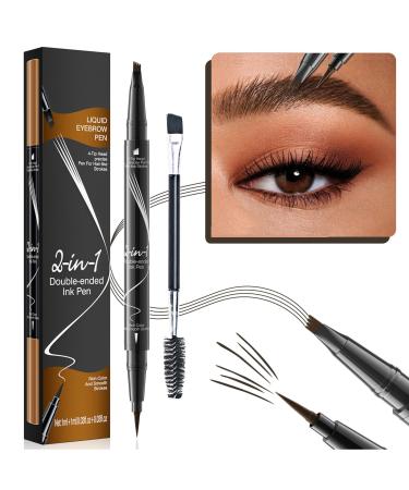 3D Double-sided Eyebrow Pencil Four-fork Tip Eyebrow Pencil for Fashion Eyebrows Sweat-proof