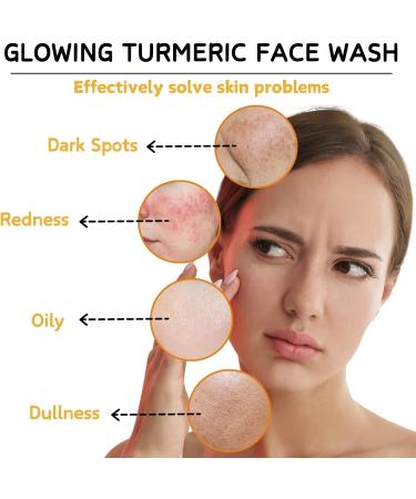 Turmeric Salicylic Acid Facial Cleanser - Turmeric Face Wash - Deep Cleansing Foaming Turmeric Face Cleanser - Face Care - Face Wash Women - Clean and Clear Face Wash for Removing Acne & Impurities - Buy Online on GoSupps.com