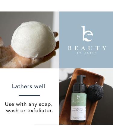 Konjac Sponge 2-Pack for Gentle Facial Cleansing and Exfoliation - Natural Loofah for Use with Wash Cleansers - White Natural and Black Charcoal Included - Buy Online on GoSupps.com